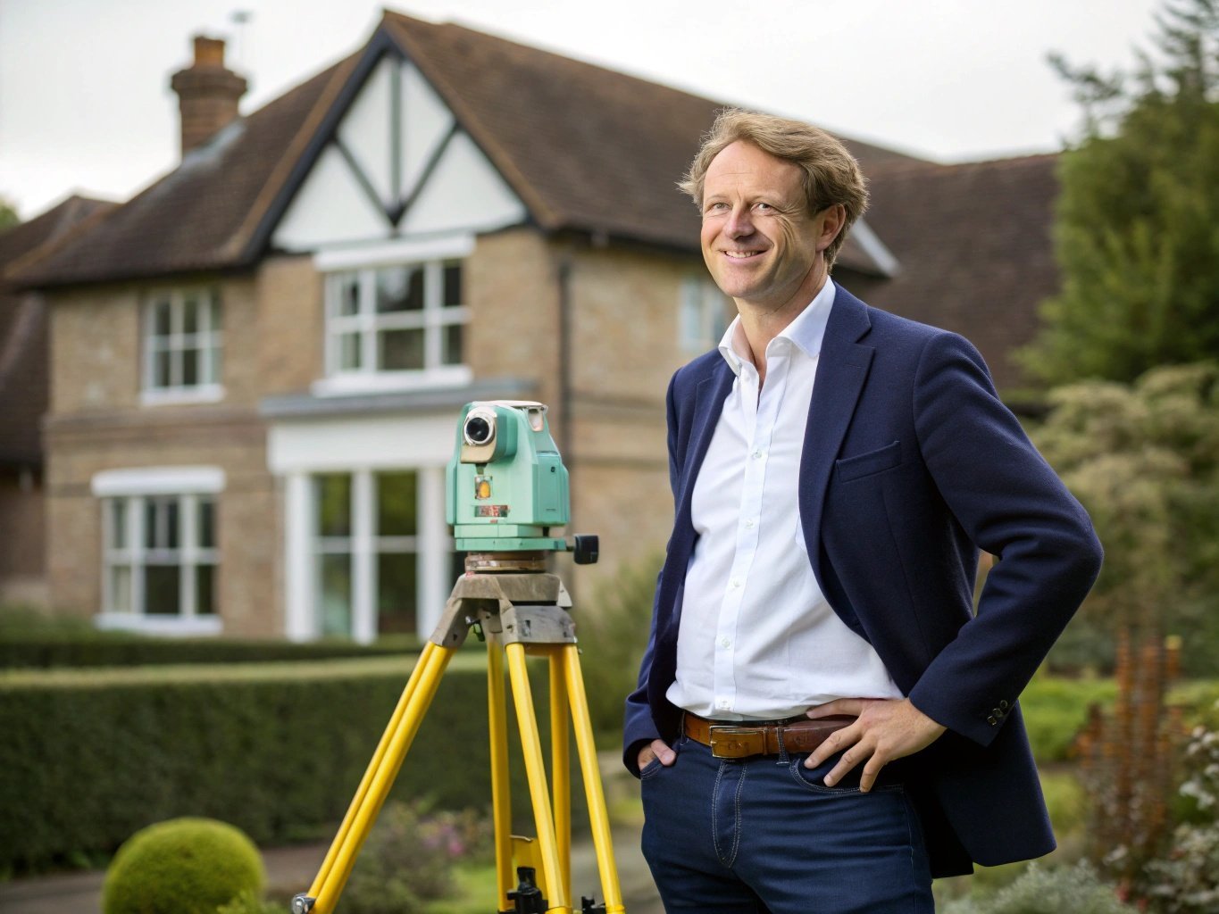 Professional boundary surveyor team member